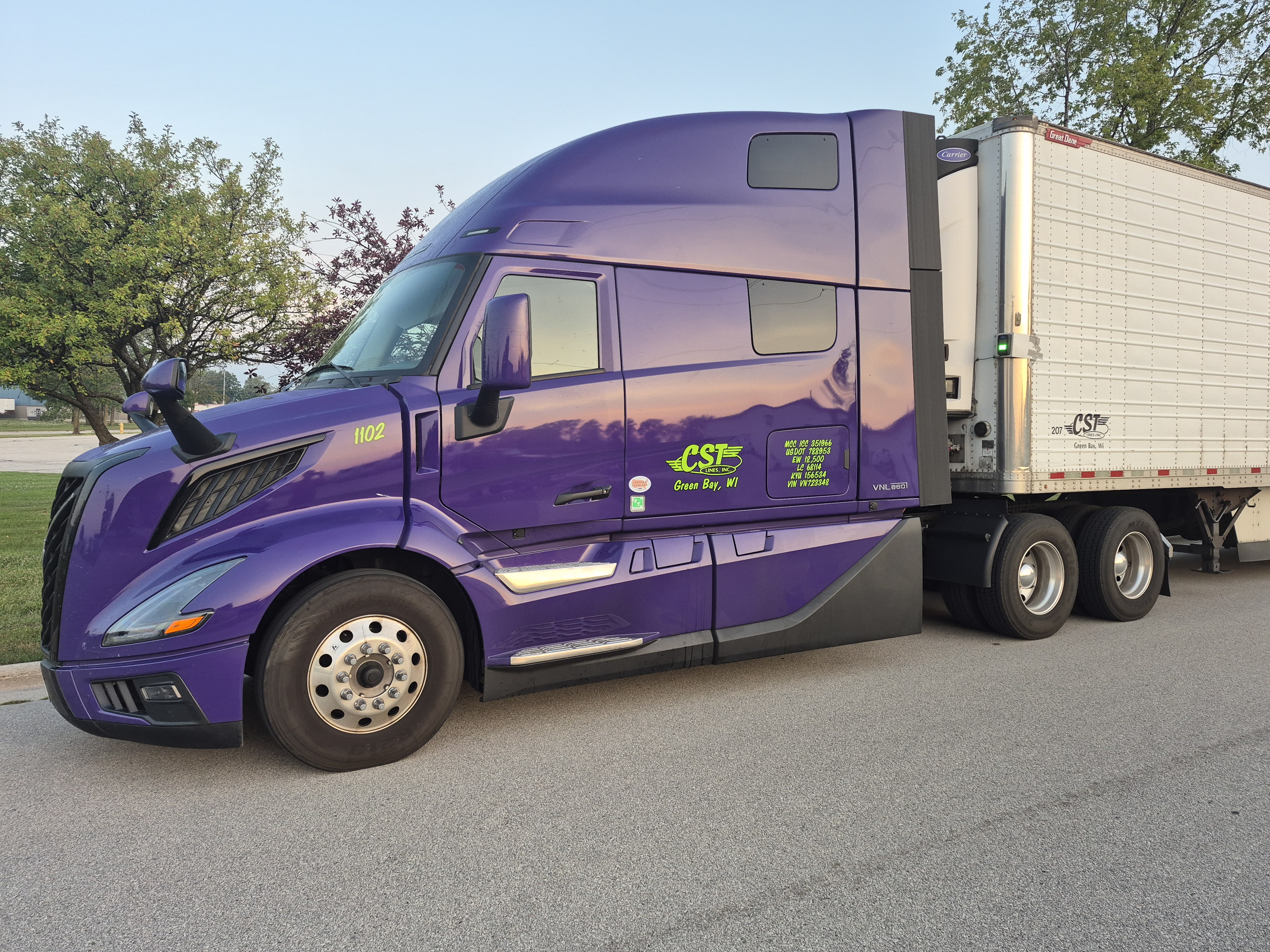 CST Lines tractor and trailer in the Green Bay yard
